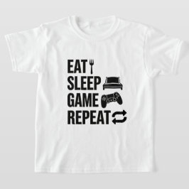 イート スリープ ゲーム リピート ゲーミング Tシャツ