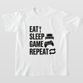 イート スリープ ゲーム リピート ゲーミング Tシャツ