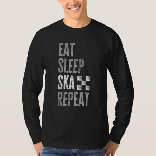 イート スリープ スカ リピート 2 トーン Tシャツ (正面)