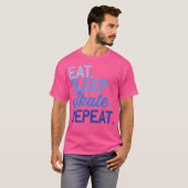 イート スリープ スケート リピート アイス か ローラー スケート Tシャツ (正面フル)