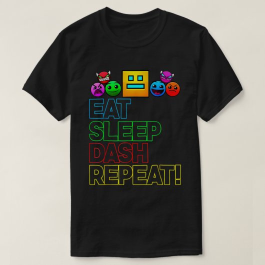 イート スリープ ダッシュ リピート ゲーマー Tシャツ (デザイン正面)