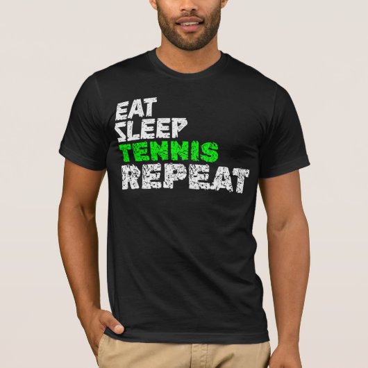 イート スリープ テニス リピート Tシャツ (正面)