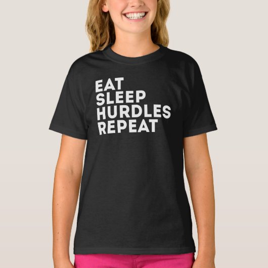 イート スリープ ハードル リピート Tシャツ (正面)