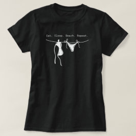 イート スリープ ビーチ リピート 女性用サマーフィットTシャツ Tシャツ