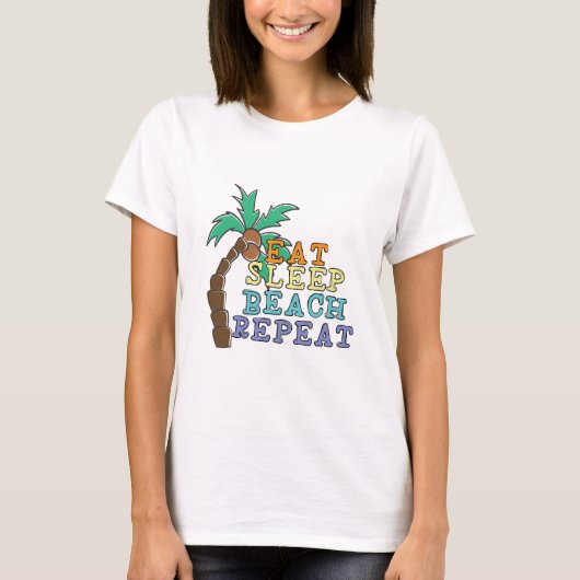 イート スリープ ビーチ リピート Tシャツ (正面)