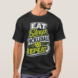イート スリープ ピックルボール リピート レトロ Tシャツ
