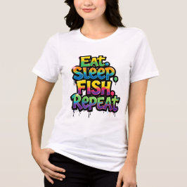 イート スリープ フィッシュ リピート 虹 グラフィティ トライブレンドTシャツ