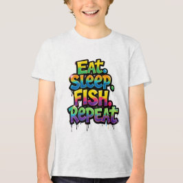 イート スリープ フィッシュ リピート 虹 グラフィティ トライブレンドTシャツ