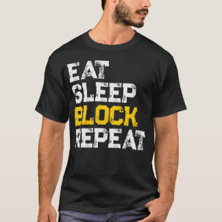 イート スリープ ブロック リピート フットボール オフェンス Tシャツ