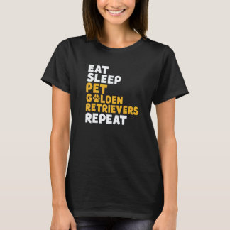 イート スリープ ペット ゴールデンレトリバー リピート ゴールデンレトリ Tシャツ