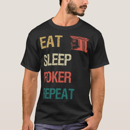イート スリープ ポーカー リピート Tシャツ (正面)