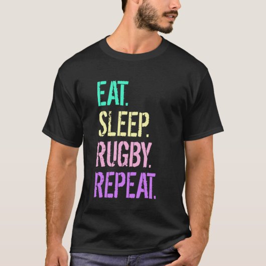 イート スリープ ラグビー リピート Tシャツ (正面)