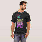 イート スリープ ラグビー リピート Tシャツ (正面フル)