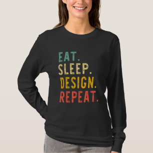 イート スリープ リピート グラフィックデザイナー ヴィンテージ Tシャツ