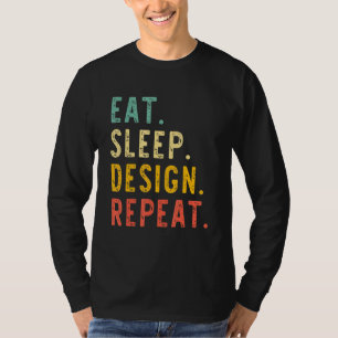 イート スリープ リピート グラフィックデザイナー ヴィンテージ Tシャツ