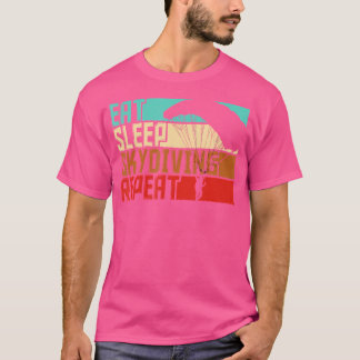 イート スリープ リピート スカイダイビング Tシャツ
