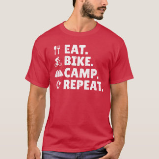 イート バイク キャンプ リピート グラベル バイク バイクパッキング Tシャツ