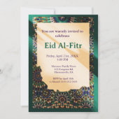 イードお祝い装飾用エメラルドイードパーティーイード 招待状 (正面)