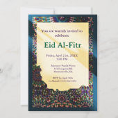 イードお祝い観賞用ブルーイードパーティーイード 招待状 (正面)