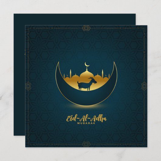 イードアルアドハムバラクヤギ三日月モスクパターン(の模様が)ある シーズンカード (正面/裏面)