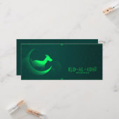 イードアルアドハムバラクヤギ三日月緑のパターン カード (正面/裏面インサイチュ)