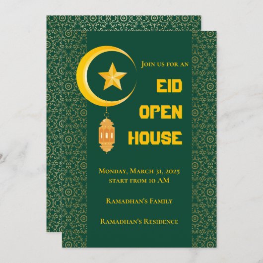 イードアルフィトルムバラクラマダンカレムーンスター 招待状 (正面/裏面)