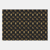 イードエレガントムバラク書道金ゴールドブラックブルー ラッピングペーパーシート (正面2)