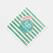 イードティール（緑がかった色）と金ゴールドナプキン スタンダードランチョンナプキン (角)