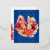 イードノウルーズダブルラッキーゴールドフィッシュフォイルポストカード 箔シーズンポストカード (正面/裏面)