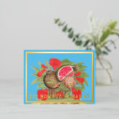 イードノウルーズムバラクのザクロ箔はがき 箔シーズンポストカード (立ち正面)