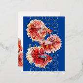 イードノウルーズラッキーゴールドフィッシュトリオフォイルポストカード 箔シーズンポストカード (正面/裏面)