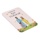 イードパーソナライズされたムバラクのムスリムファミリー&ペット猫 マグネット (右側)