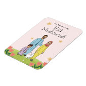 イードパーソナライズされたムバラクのムスリムファミリー&ペット猫 マグネット (左側)