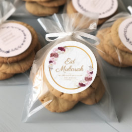 イードパーソナライズされたムバラクピンクの花シール ラウンドシール