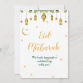 イードパーティの招待状エレガント白金ゴールド灯 招待状 (裏面)