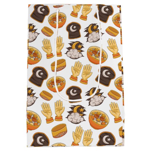 イードムバラクのムスリムの子供たちがハッピーイード ミディアムペーパーバッグ (裏面)