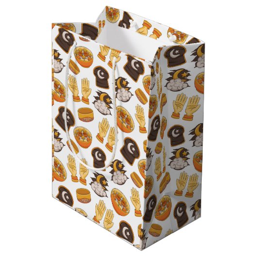 イードムバラクのムスリムの子供たちがハッピーイード ミディアムペーパーバッグ (裏面アングル)