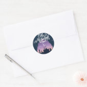 イードムバラクの水彩色の空モスクのイードシール ラウンドシール (封筒)