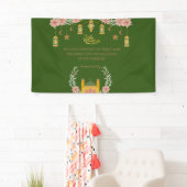 イードムバラクアラビア書道フローラモスクグリーン 横断幕 (インサイチュ)