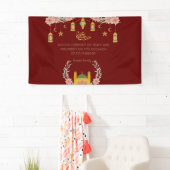 イードムバラクアラビア書道フローラモスクレッド 横断幕 (インサイチュ)