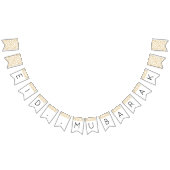 イードムバラクイスラムの幾何学的金ゴールド装飾 バンティングフラッグ (全)