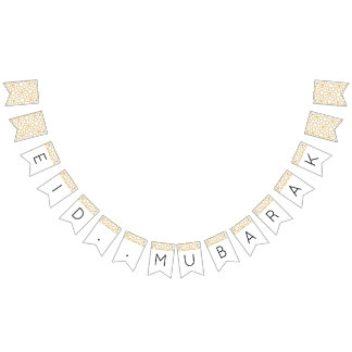 イードムバラクイスラムの幾何学的金ゴールド装飾 バンティングフラッグ