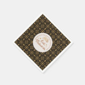 イードムバラクイスラムエレガントホリデーブラックと金ゴールド スタンダードカクテルナプキン (角)