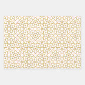 イードムバラクイスラム幾何学金ゴールドパターン ラッピングペーパーシート (正面2)
