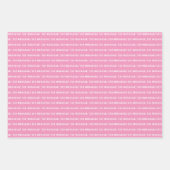 イードムバラクキッズピンクグレースタードットパターン引用文 ラッピングペーパーシート (正面)