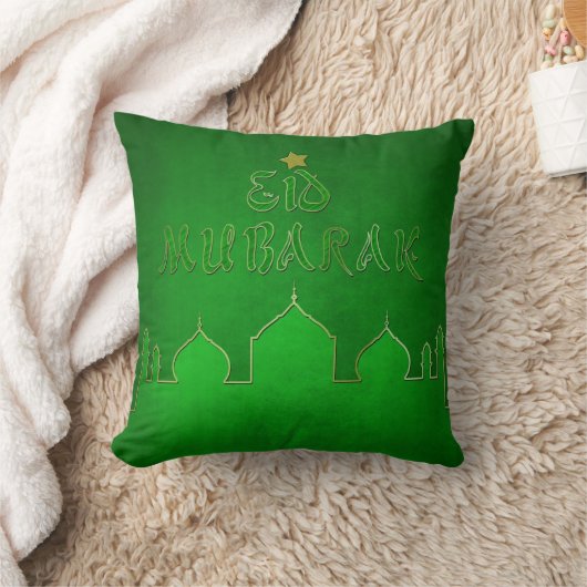 イードムバラクグリーン金ゴールドモスク クッション (ブランケット)