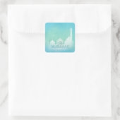 イードムバラクブルーウォーターカラーモスク – ステッカー (バッグ)