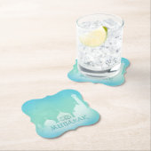 イードムバラクブルーウォーターカラーモスク – 紙コースター (インサイチュ)