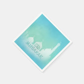 イードムバラクブルーウォーターカラーモスク – 紙ナプキン スタンダードカクテルナプキン (角)