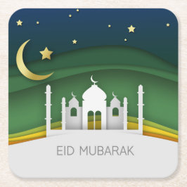 イードムバラクモダン紙カットモスク紙コースター スクエアペーパーコースター